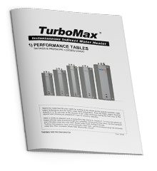 TurboMax indirect water heater performance table in English