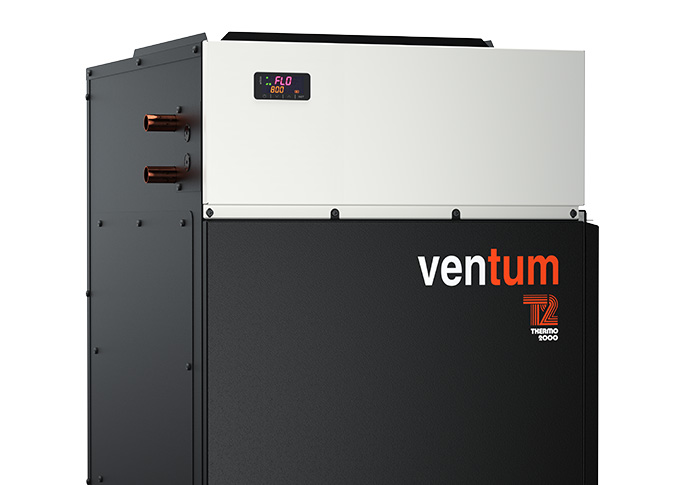 Side close up of the residential and commercial VenTum hydronic air handler by Thermo 2000